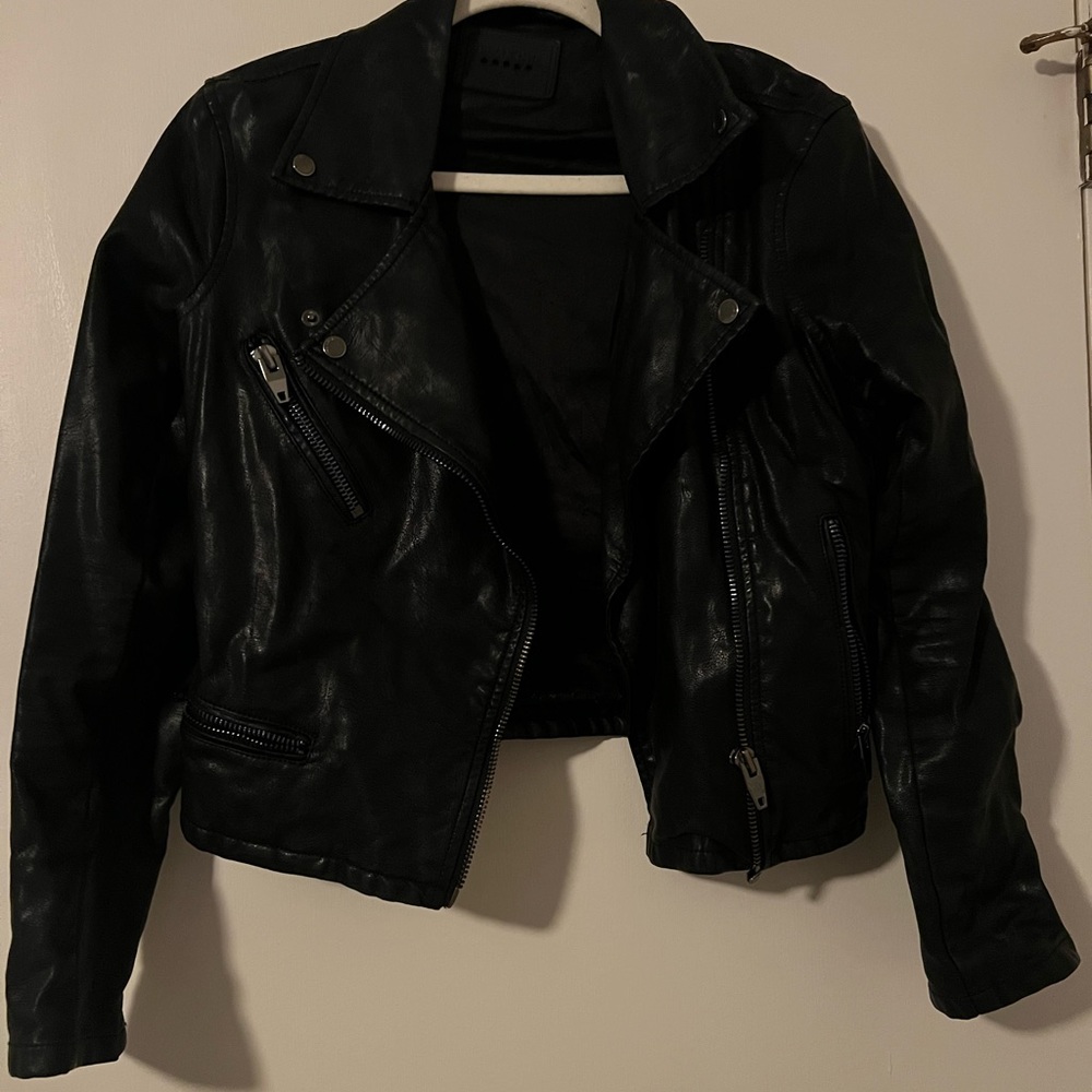 Faux leather biker jacket